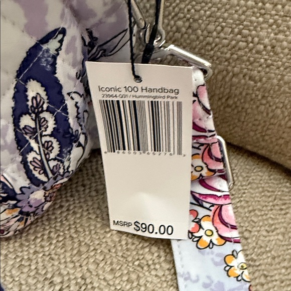 Vera Bradley Hummingbird Park Iconic 100 Floral Quilted Women's Bag #28 - Picture 3 of 6